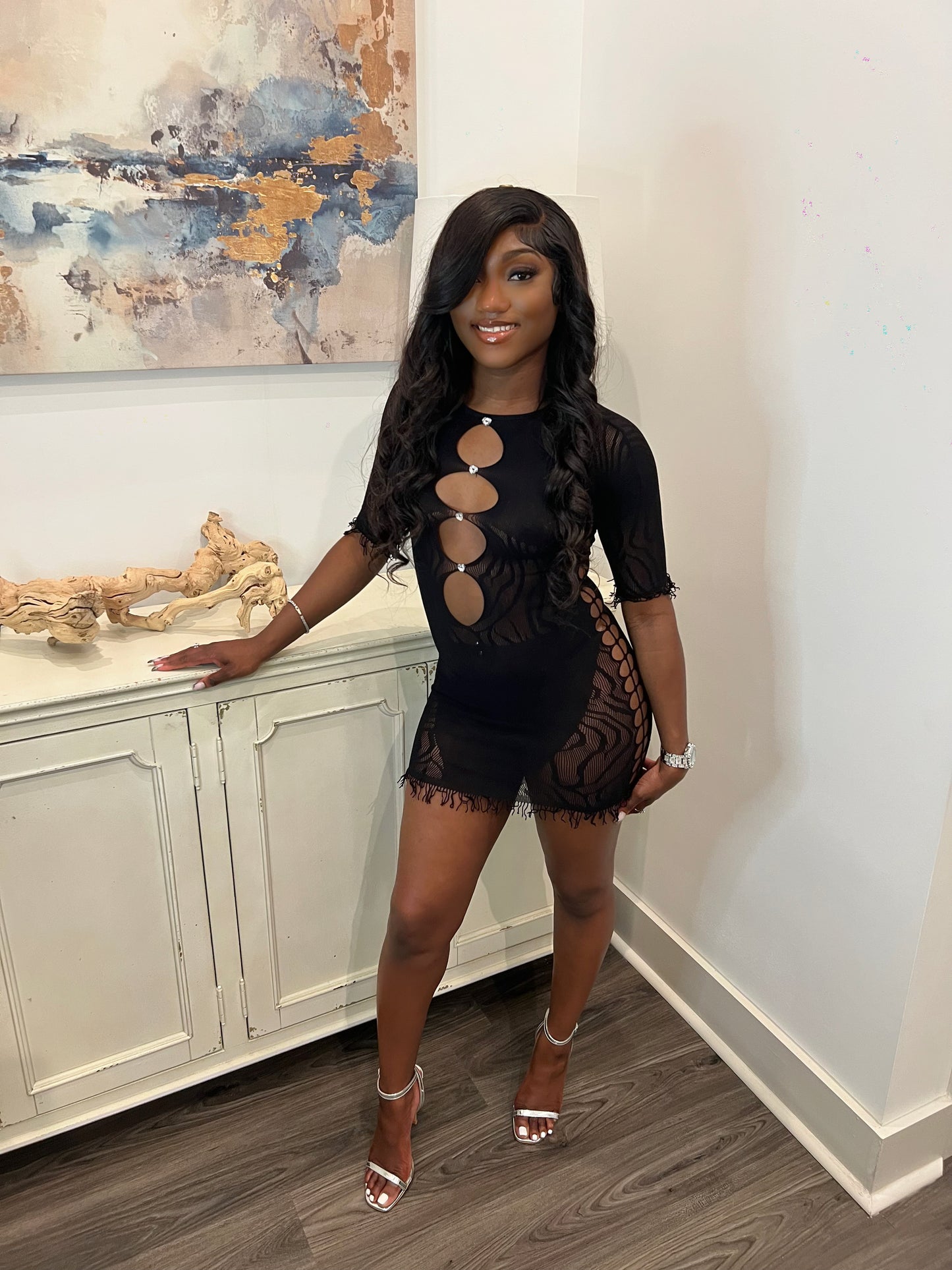 EYE CANDY MINI DRESS (black)